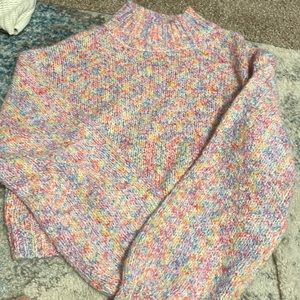 colorful shein sweater turtleneck